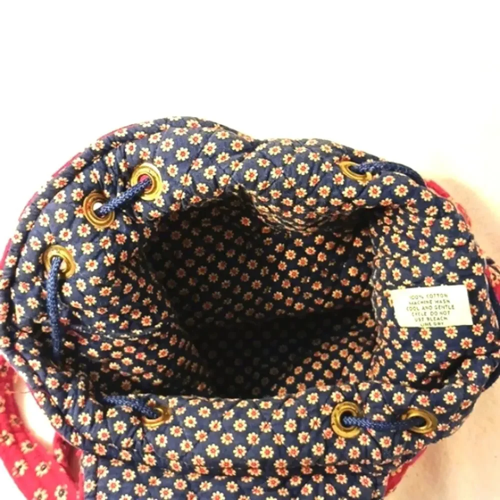 Vera Bradley‎ Backpack Red Paisley Boho Floral Quilted Cottage Hippie Festival